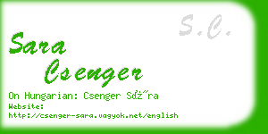 sara csenger business card